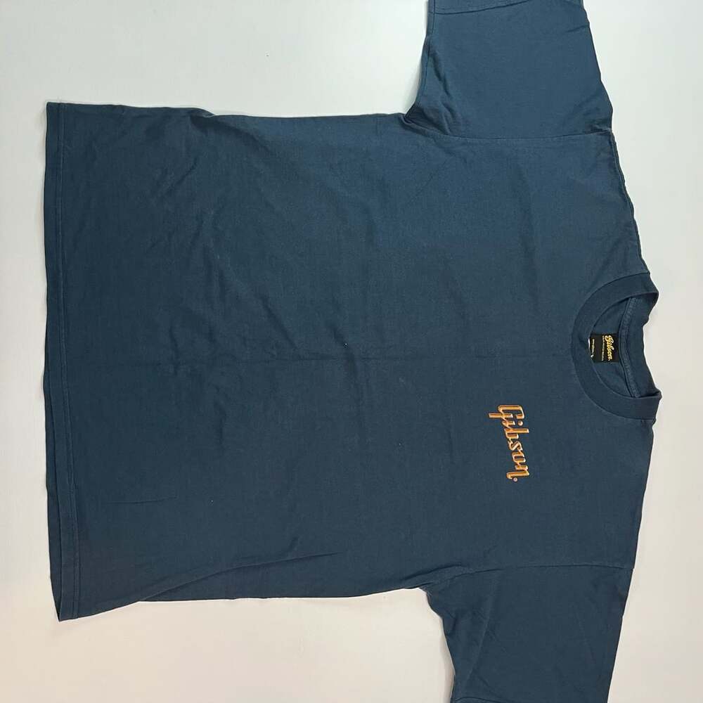 Gibson Logo T-Shirt Size XL Blue Cotton Short Sleeve Graphic Tee